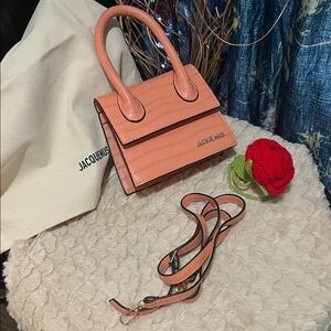 nwt Peach Croc-Embossed Mini Top-Handle Bag